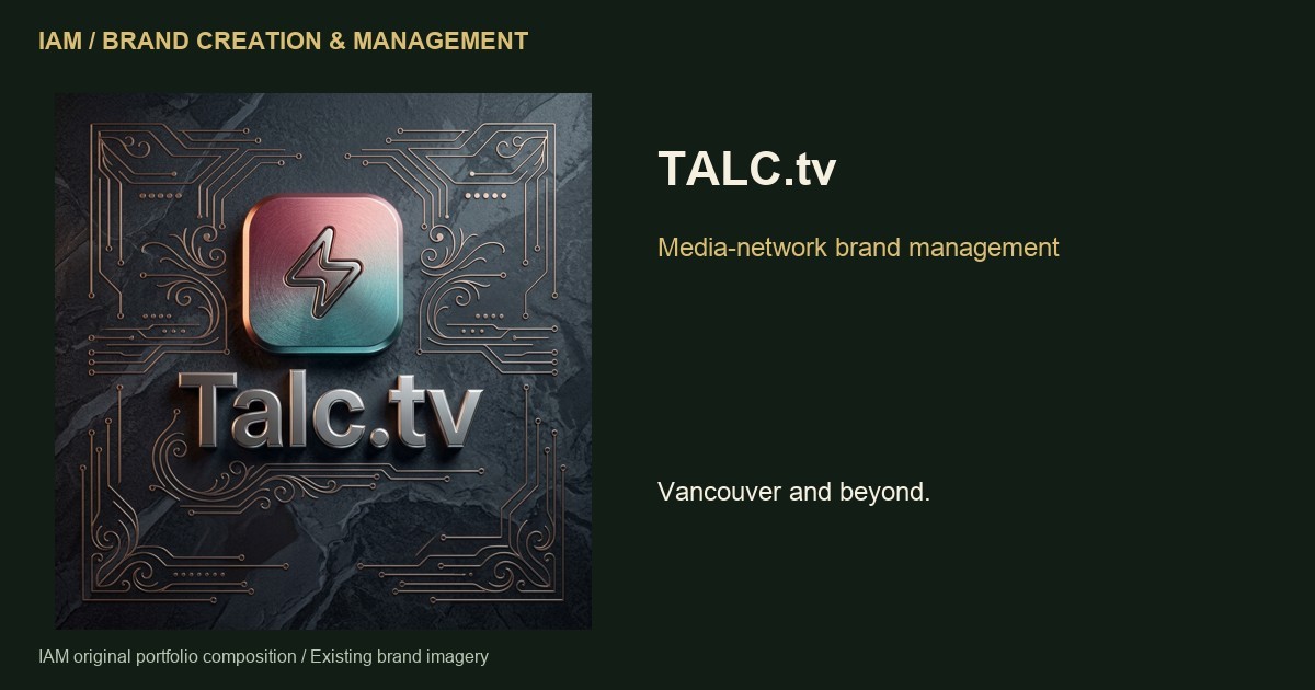 TALC.tv media-network brand identity in IAM’s portfolio